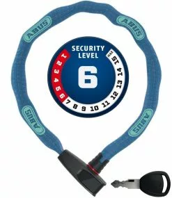 ABUS Catena 6806K/75 ...bitte Farbe Wählen -Fahrräder Verkäufe Abus Kettenschloss Catena 6806 K 75B neon blue blau Securitylevel 6 4003318825132