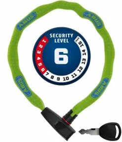 ABUS Catena 6806K/75 ...bitte Farbe Wählen -Fahrräder Verkäufe Abus Kettenschloss Catena 6806 K 75B neon green gruen Securitylevel 6 4003318825149