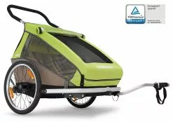 Croozer Kid For 2 Ab 2016 Mit Buggy- Und Joggerset Zweisitzer Meadow Green ***