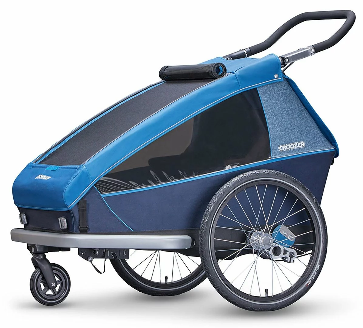 Croozer Kid Plus For 2 Ab 2018 Gefedert Mit Licht, Fahrrad-, Buggy- Und Jogging-Option Ocean-blue 4 Croozer Kid Plus For 2 Ab 2018 Gefedert Mit Licht, Fahrrad-, Buggy- Und Jogging-Option Ocean-blue – Bild 2