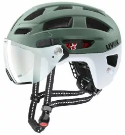 Uvex Finale-Visor-Vario 52-57cm / 56-61cm -Fahrräder Verkäufe Helm Uvex Finale Visor Vario moss green cloud matt 52 57cm S4109770415 4043197359267