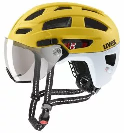 Uvex Finale-Visor 52-57cm / 56-61cm -Fahrräder Verkäufe Helm Uvex Finale Visor Vario sunbee cloud matt 52 57cm S4107531115 4043197359243