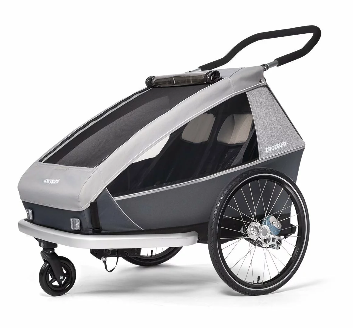Croozer Kid Keeke 2 Gefedert Mit Fahrrad- Und Buggy-Option Stone Grey – Bild 2