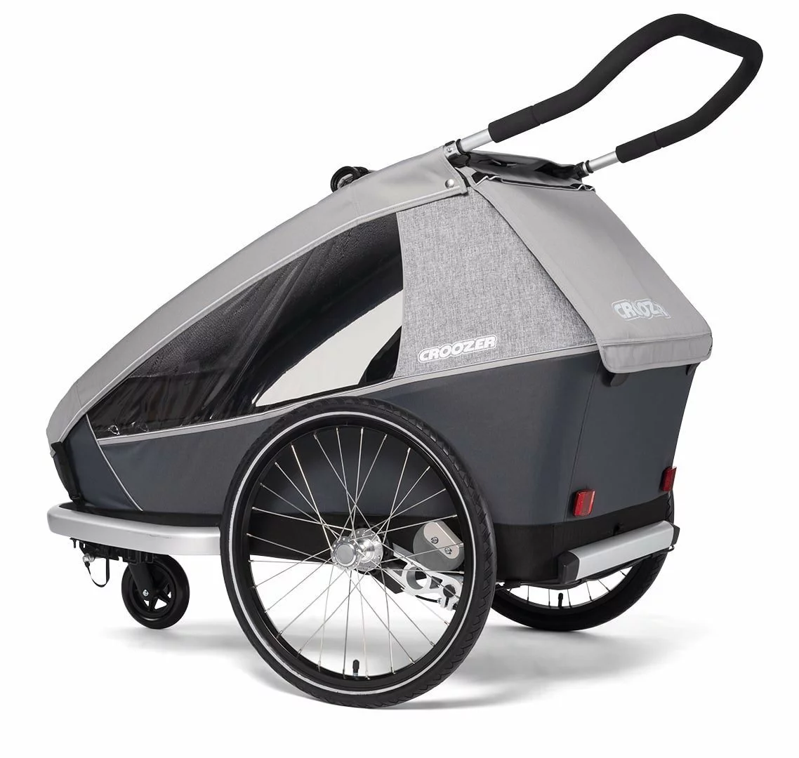 Croozer Kid Keeke 2 Gefedert Mit Fahrrad- Und Buggy-Option Stone Grey – Bild 8