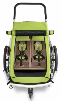 Croozer Kid For 2 Ab 2016 Mit Buggy- Und Joggerset Zweisitzer Meadow Green *** -Fahrräder Verkäufe mit Babysitz